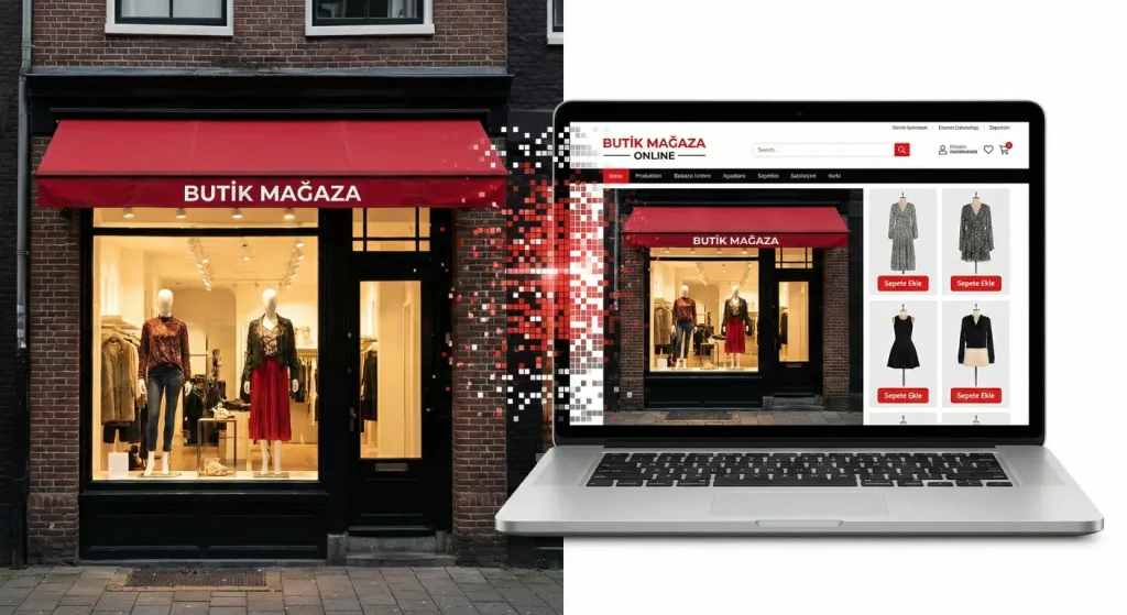 Geleneksel mağazacılıktan dijitale geçiş.