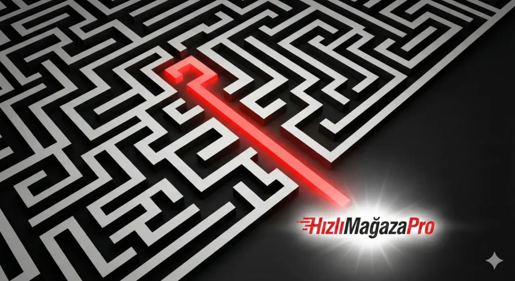 HızlıMağazaPro'nun yasal süreçlerin karmaşasından çıkış yolu sağladığını gösteren görsel.