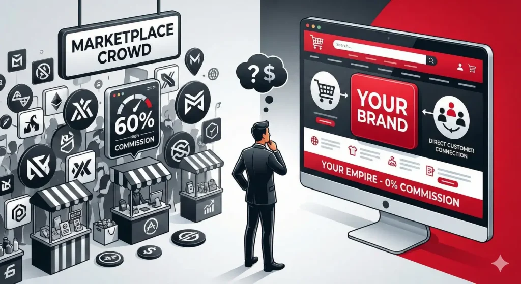 Pazar Yeri mi E-Ticaret Sitesi mi? Pazar Yeri Kalabalığı ve Yüksek Komisyonlar ile Kendi Markanızın Özgürlüğü Arasındaki Temel İkilem.