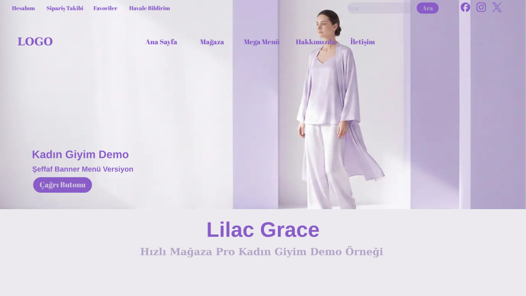 Kadın Giyim Lilac Grace E-Ticaret Sitesi Demo 2