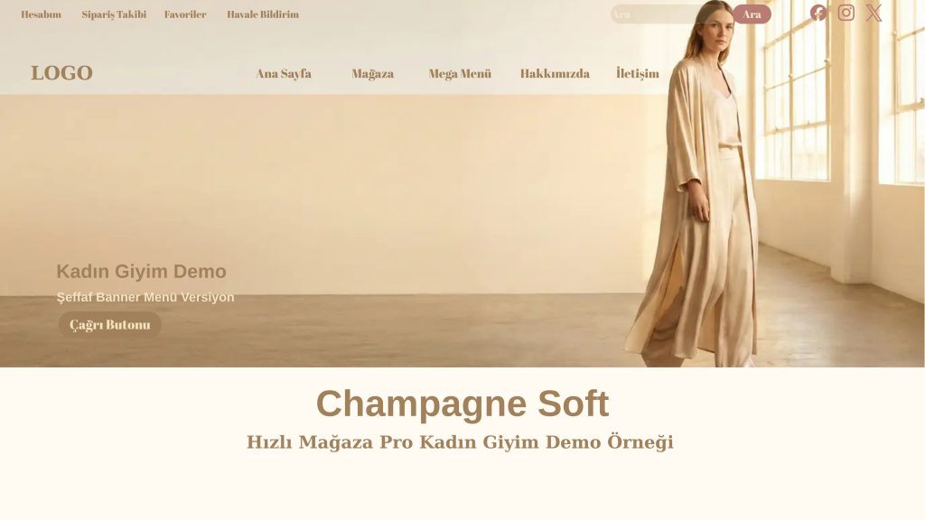 Kadın Giyim Champagne Soft E-Ticaret Sitesi Demo 3