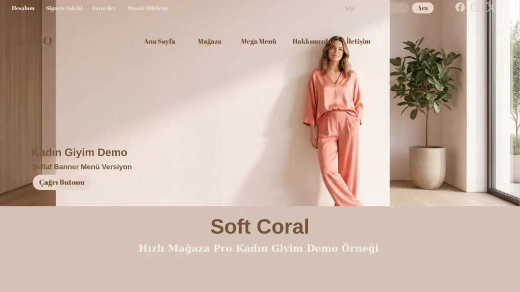 Kadın Giyim Soft Coral E-Ticaret Sitesi Demo 6