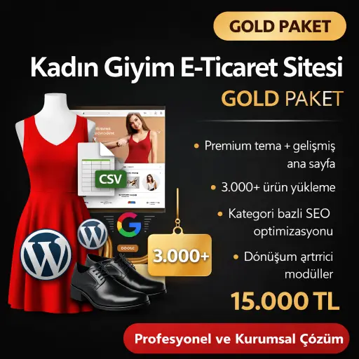 Kadın Giyim E-Ticaret Sitesi – Gold Paket - 2026