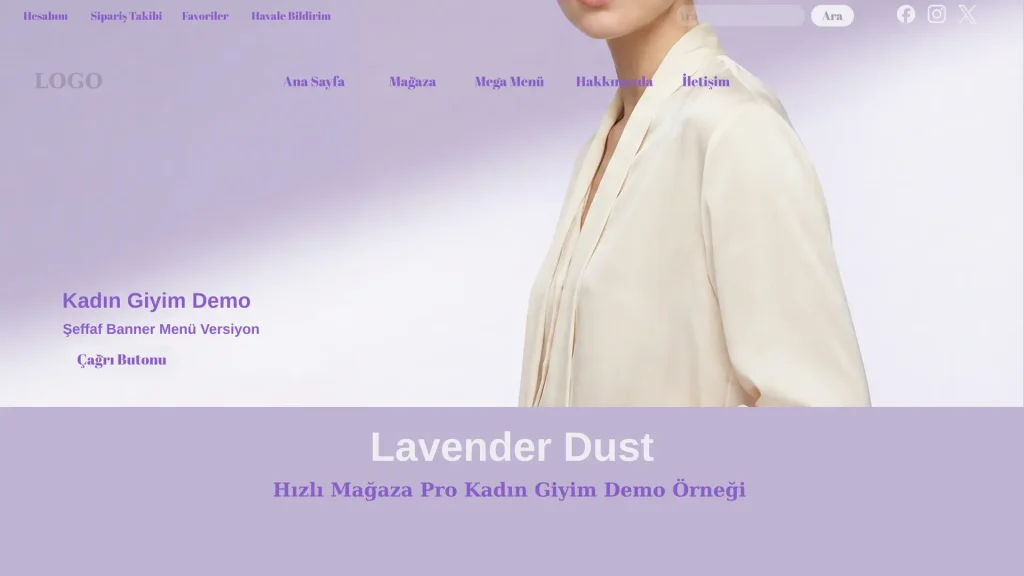 Kadın Giyim Lavender Dust E-Ticaret Sitesi Demo 11