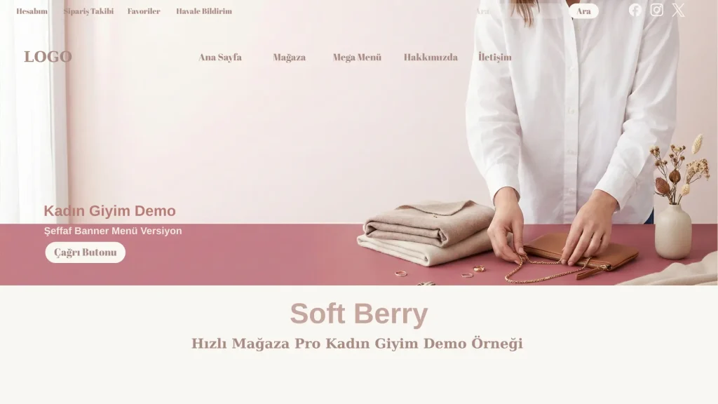 Kadın Giyim Soft Berry E-Ticaret Sitesi Demo 12