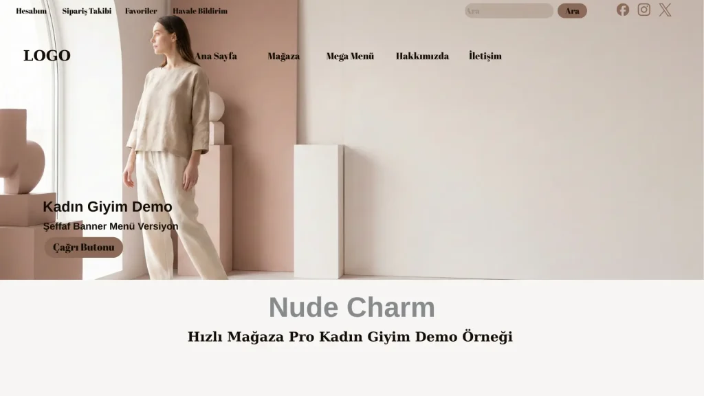 Kadın Giyim Nude Charm E-Ticaret Sitesi Demo 8